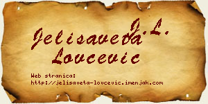Jelisaveta Lovčević vizit kartica